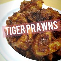 A picture of Tiger Prawns.