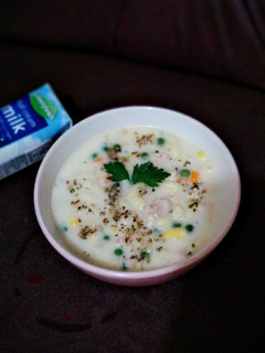 Foto resep Chicken Macaroni Cream Soup 💕