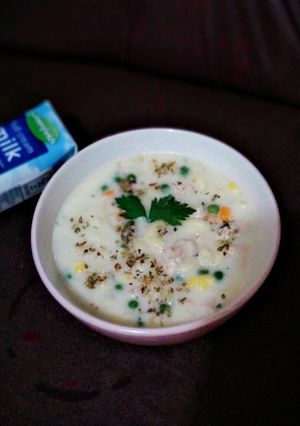 Foto resep Chicken Macaroni Cream Soup 💕