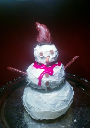 A picture of Snowman cake (3D).