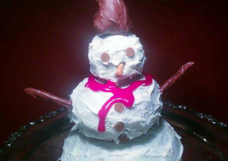 Easiest Way to Make Award-winning Snowman cake (3D)