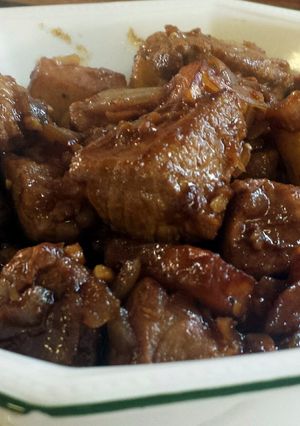 A picture of Pork & Potatoes In Soy Sauce.