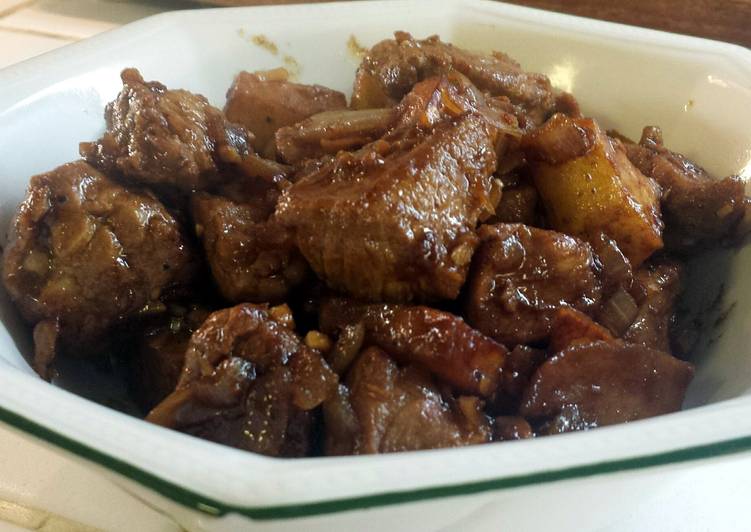 Simple Way to Make Pork &amp; Potatoes In Soy Sauce in 18 Minutes for Mom