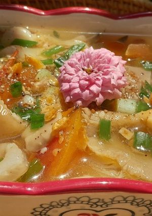 Hình của món Canh cà nấm nấu da heo thịt xay.