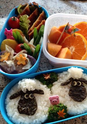 A picture of Shaun the Sheep Character Bento.