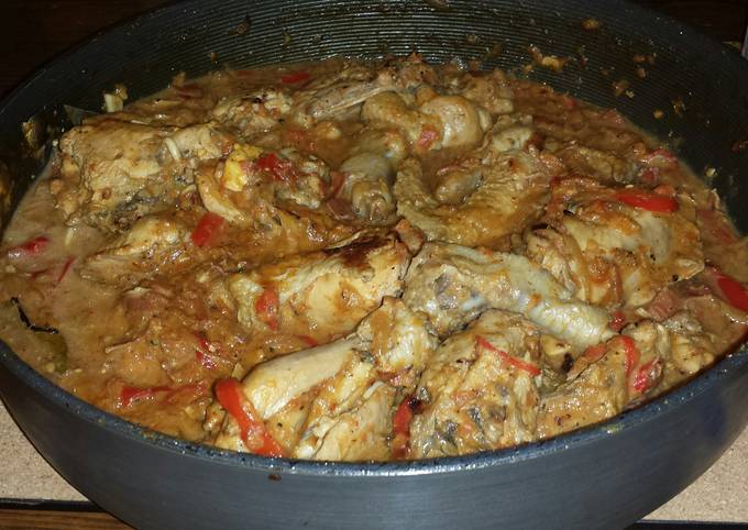 Recipe of Super Quick Homemade Chicken and Red Pepper Stew
