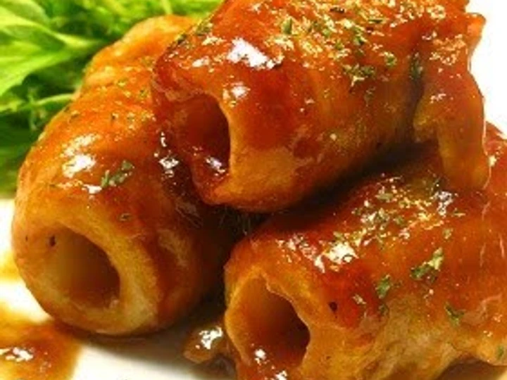 Recipe Hearty Barbeque Flavored Pork-Wrapped Chikuwa Fish Sticks the So Delicious So Delicious