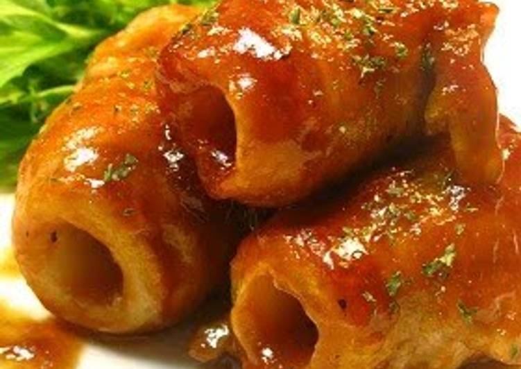 Easiest Way to Prepare Ultimate Hearty Barbeque Flavored Pork-Wrapped Chikuwa Fish Sticks