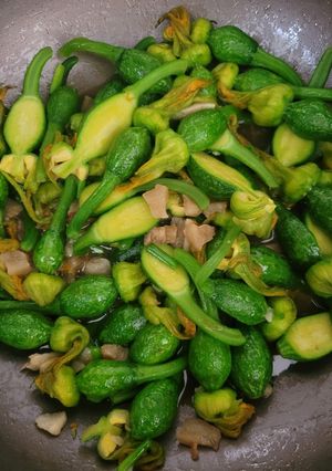 Hình của món Bí nụ xào tỏi.