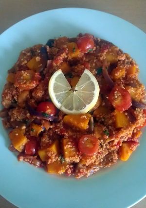 A picture of Vickys Chicken & Squash with Cous Cous, GF DF EF SF NF.