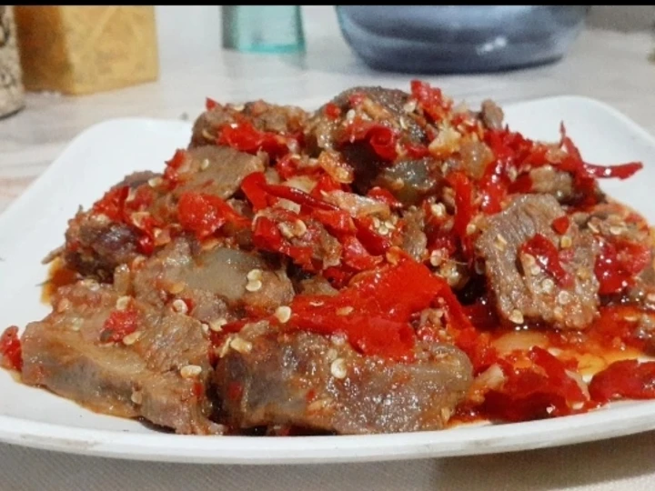 Langkah Gampang Membikin Resep Dendeng balado basah yang Bikin Ngiler Anti Ribet, Bikin Ngiler
