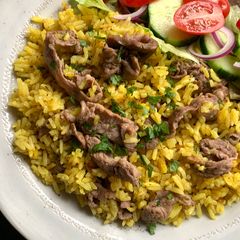 A picture of Rice Cooker Lamb Pilaf.