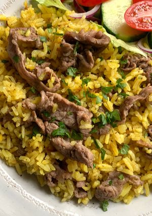 A picture of Rice Cooker Lamb Pilaf.