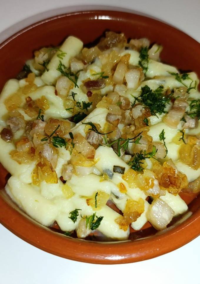 Галушки з салом та беконом 🥓
