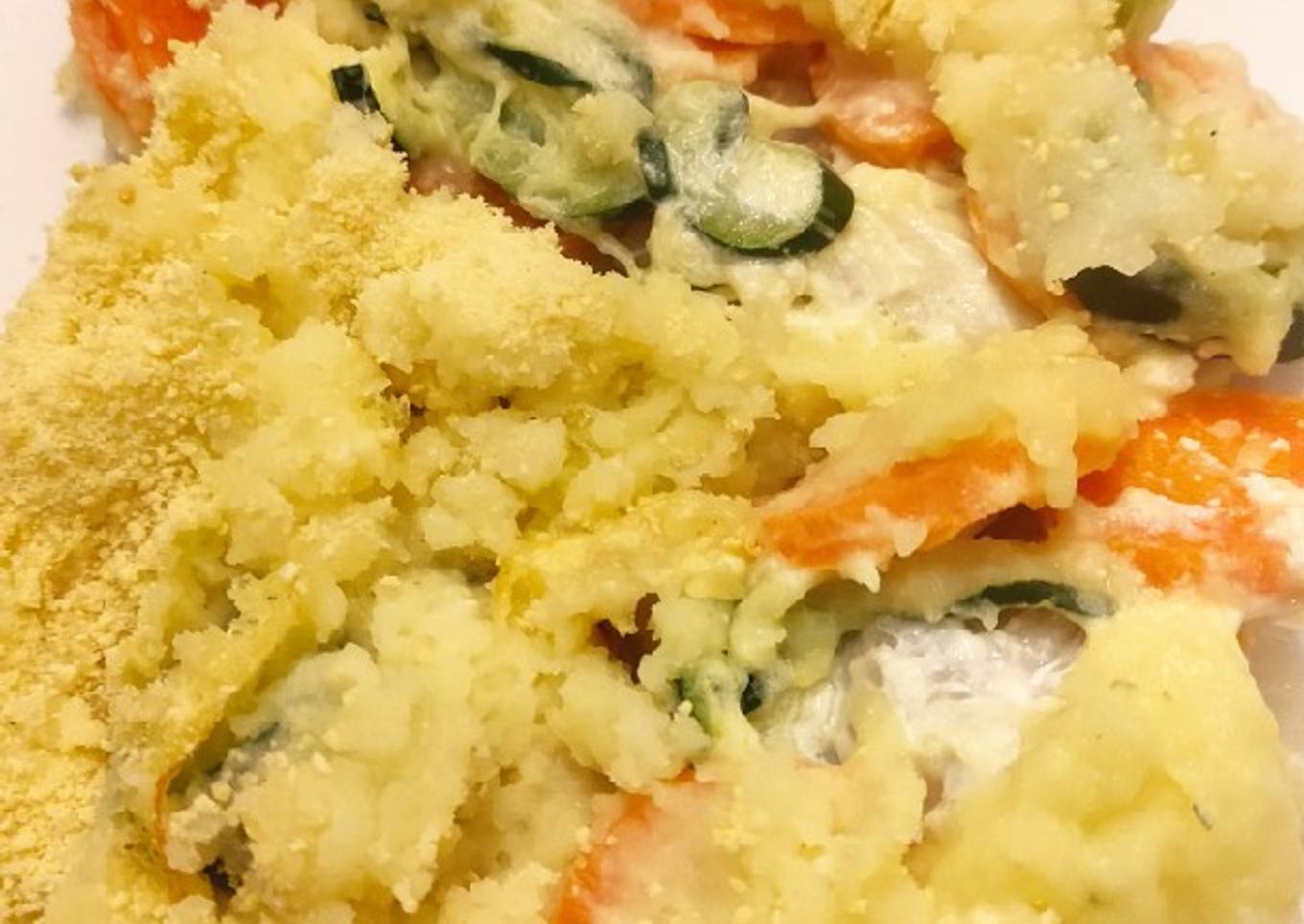 Parmentier de cabillaud au petit légumes