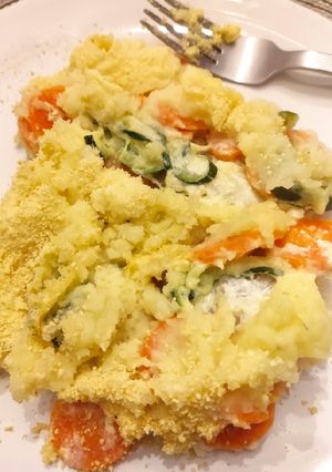 Une photo de Parmentier de cabillaud au petit légumes