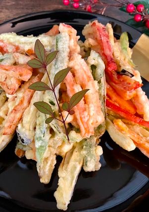 A picture of Rainbow Vegetables Tempura🌈.