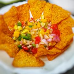 Sweet and Sour Mango salsa A picture of Sweet and Sour Mango salsa.