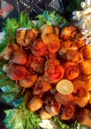 A picture of Spicy Chicken skewers.