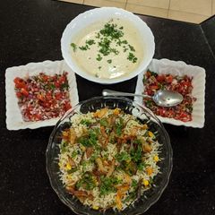 A picture of VegetablepilauRice,withmasala curd#weeklyjikonichallenge.