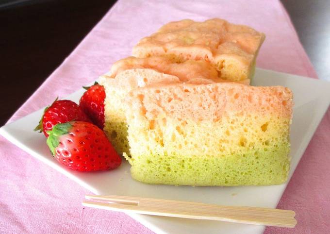 Recipe of Award-winning For Doll Festival: Easy Tri-Color Steamed Bread Cake made with Pancake Mix