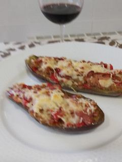 Una foto de Berenjenas rellenas de Bacon