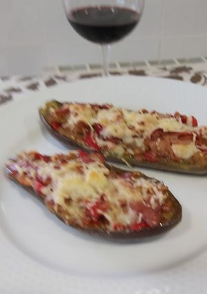 Una foto de Berenjenas rellenas de Bacon