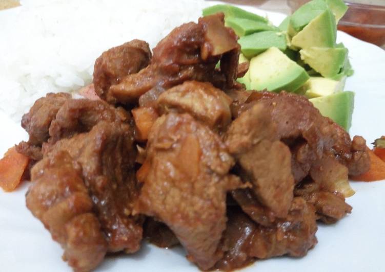 Steps to Make Ultimate 10 minutes pork with stewed apples