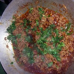 A picture of Mom's Kheema Masala (Minced Meat).