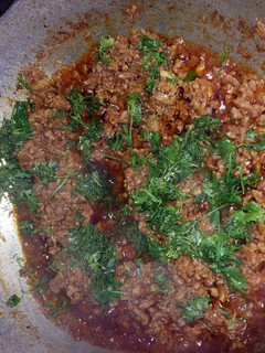 A picture of Mom's Kheema Masala (Minced Meat).
