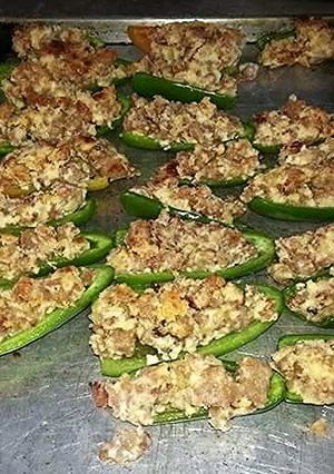 A picture of Stuffed With "Yum" Jalapenos.