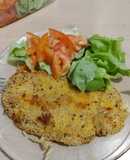 Milanesas de suprema rebozado con avena y polenta