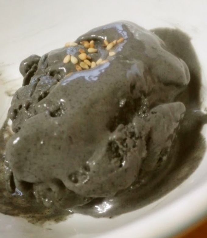 A picture of Dairy-free Tofu and Black Sesame Ice Cream.