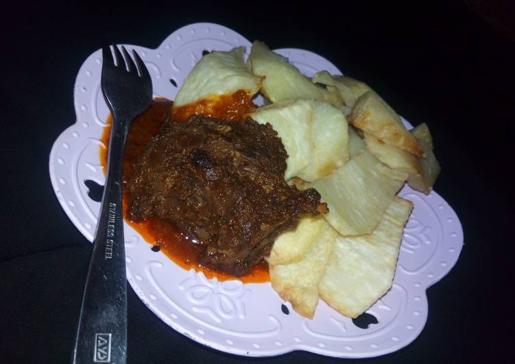 Easiest Way to Make Award-winning Fried yam with stew