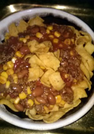 A picture of Megas ( hamburger stew ).