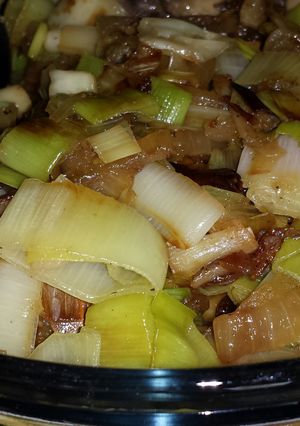 A picture of Fried Leek and Onion.