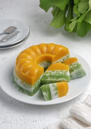 Foto resep Puding Tiga Lapis Sawi Labu Cendol 👌