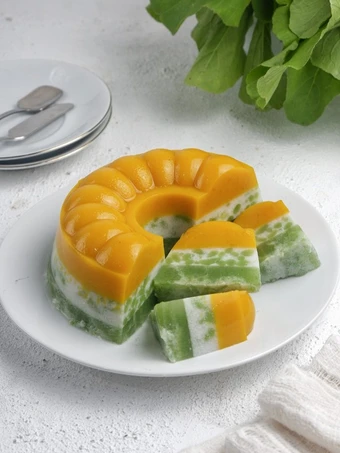 Cara Gampang Membuat Resep Puding Tiga Lapis Sawi Labu Cendol 👌 yang Bikin Ngiler Anti Ribet, Lezat Sekali