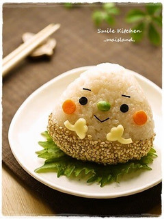 A picture of Mr. Chestnut Onigiri (Rice Ball).