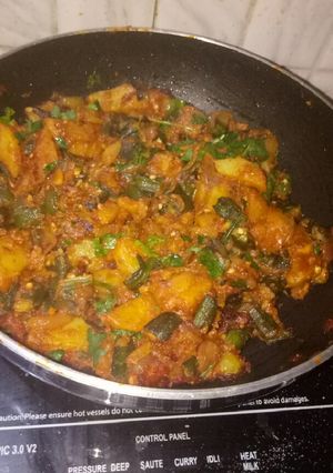 A picture of Bhindi Aloo Masala.