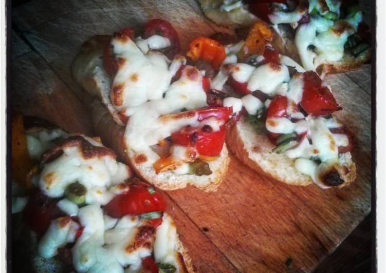 Step-by-Step Guide to Prepare Homemade Tomato, mozzarella and garlic bruschetta