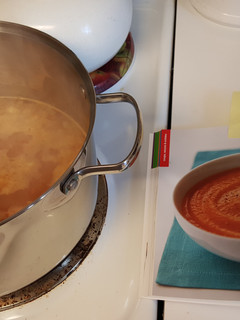 A picture of Curried Carrot Soup from the Nutri Ninja recipe book.