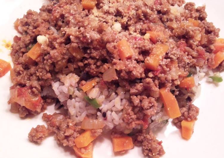 Meat Sauce Over Fried Rice