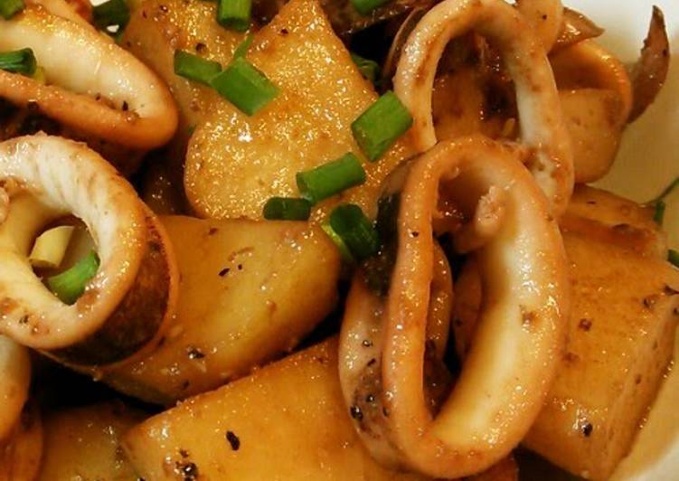 Simple Way to Prepare Any-night-of-the-week Squid Stir-Fried with Buttered Potatoes