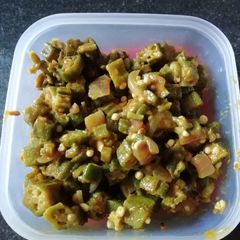 A picture of Bhindi veg.