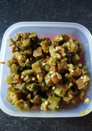 A picture of Bhindi veg.