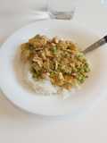 Curry vert aux petit pois et tofu
