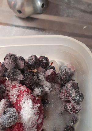 Una foto de Batido de vainilla y frutas