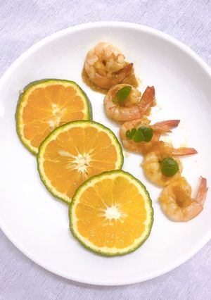Hình của món Tôm sốt cam.