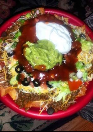 A picture of Homemade nacho bell grande.